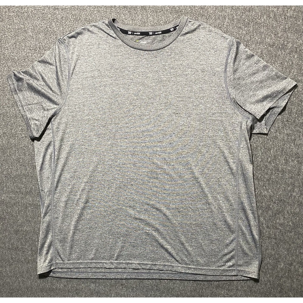 Tek Gear Mens T Shirt Gray DryTek Short Sleeve Boxy Crew Neck Size XXL
